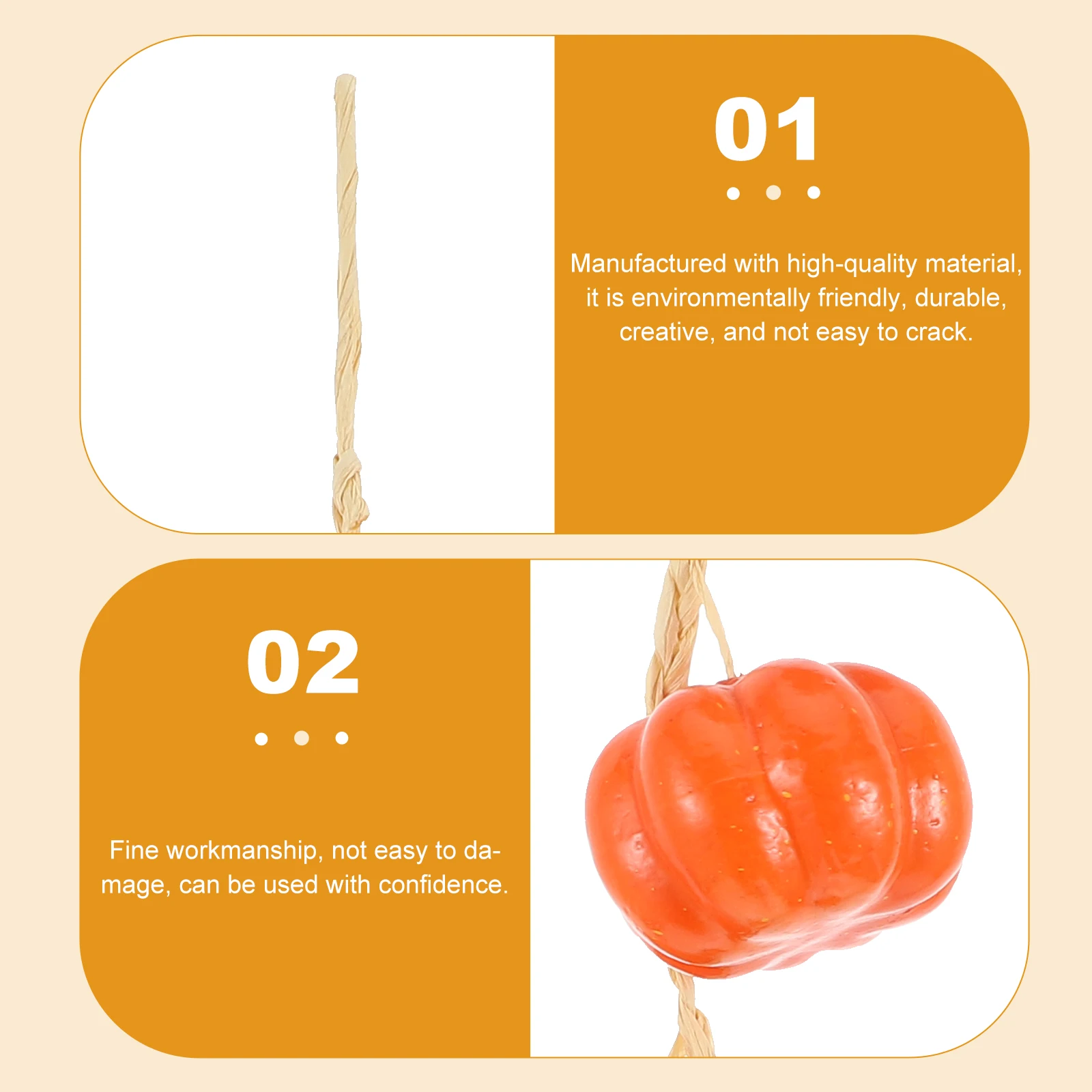 

3 pcs Artificial Pumpkin String Decor Lifelike Hanging Ornament Wall Garden Home Decoration Simulation Vegetable Pendant Fake