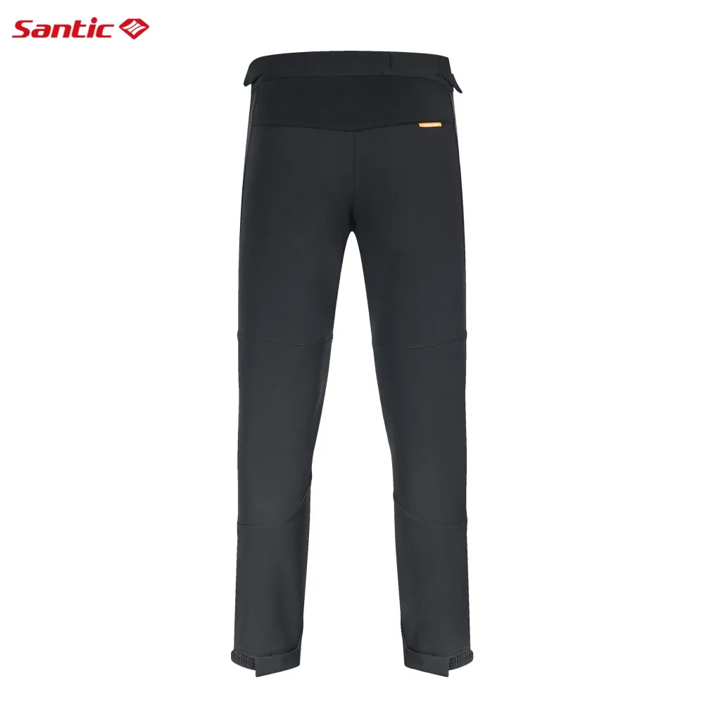 Santic Heren Winddichte Casual Fietsbroek Herfst/Winter Thermische Casual Broek Verstelbare Taille en Enkels Ontwerp Warmer Broek