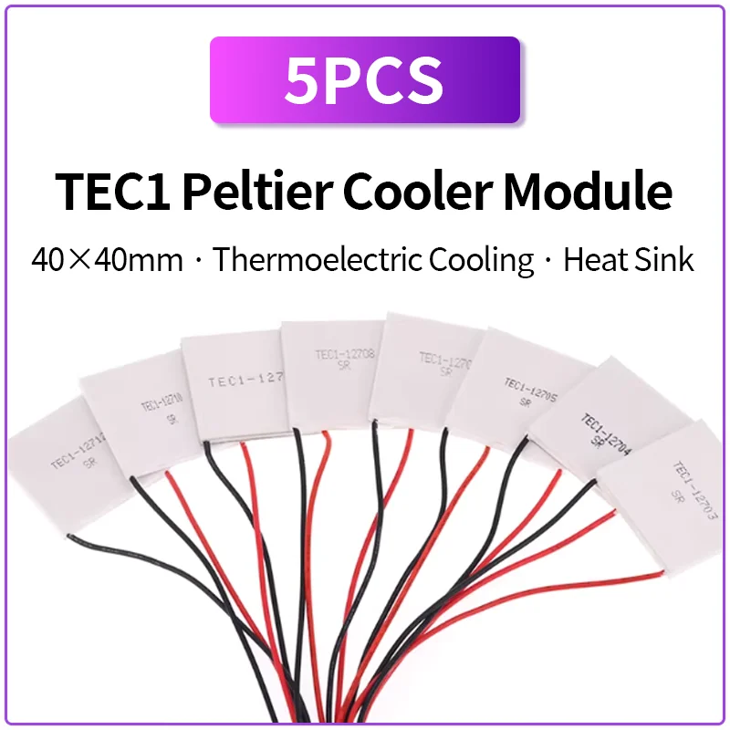 TEC1-12706 Peltier Cooler Bulk Pack 5PCS Thermoelectric Cooling Plate 40mm TEC Module