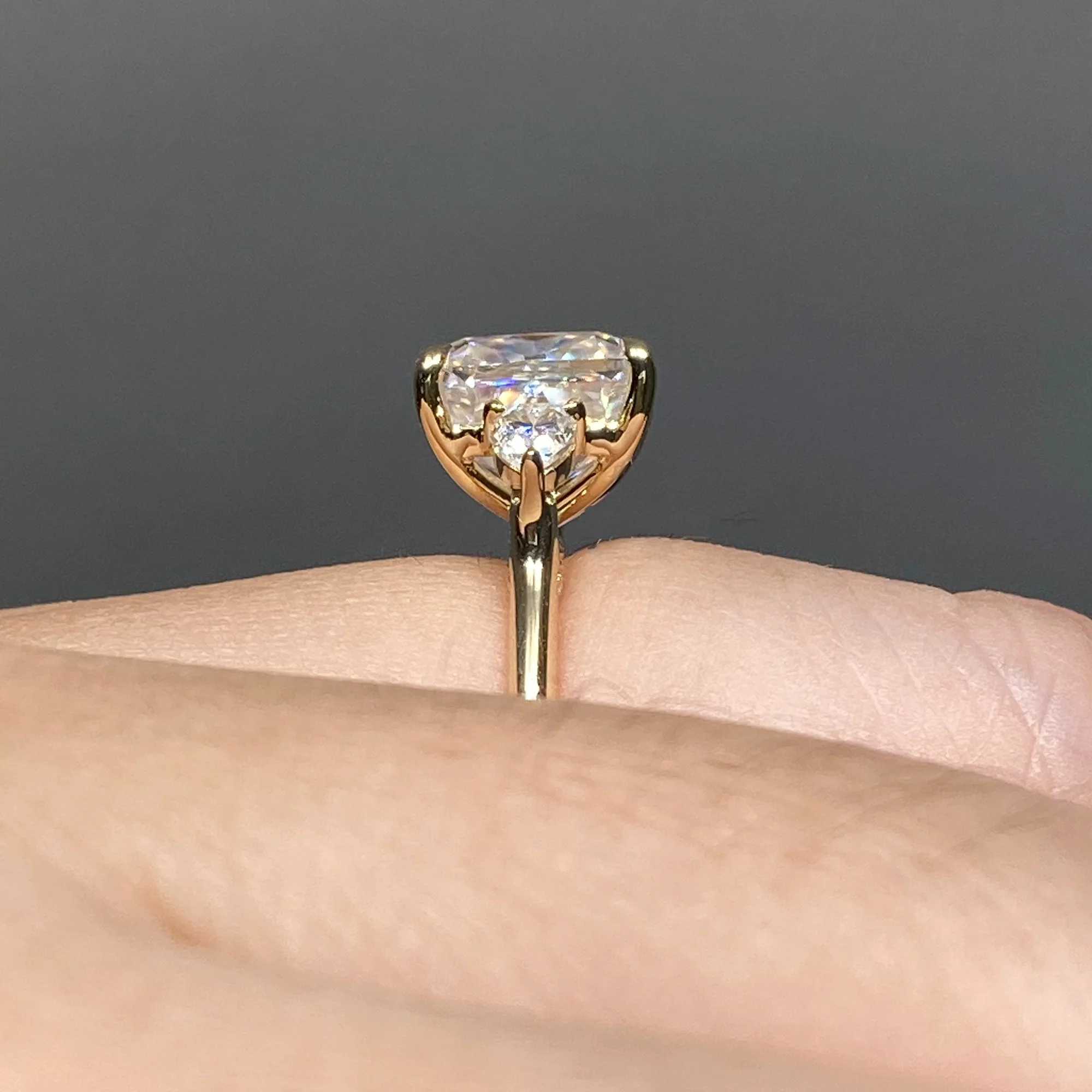 AUAOJEWEL 3 karatowy pierścionek z poduszką Moissanite 18k 9k prawdziwe złoto biżuteria z certyfikatem 925 srebrny pierścionek damski akcesoria