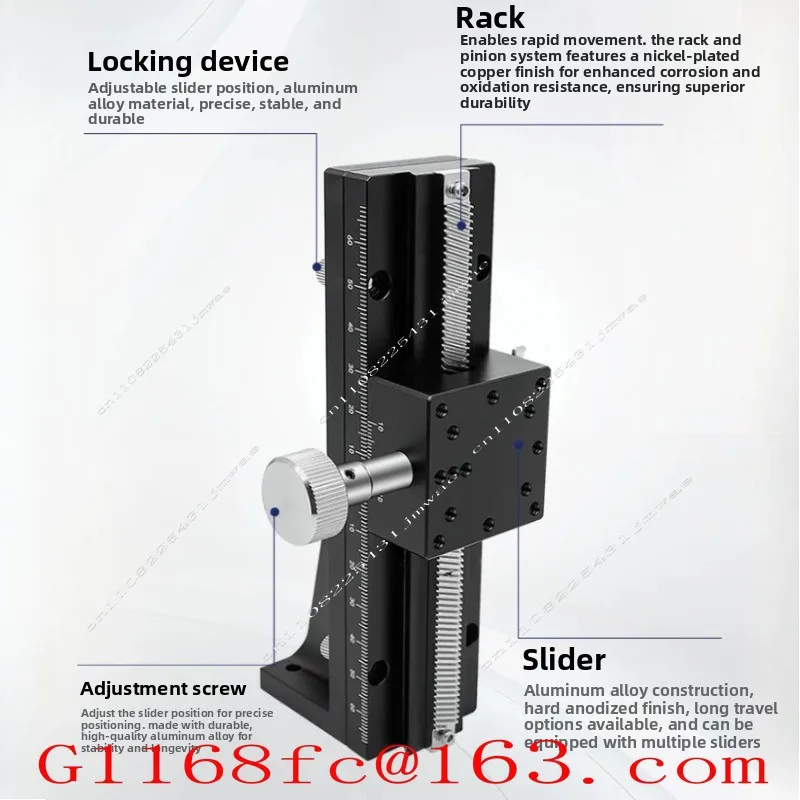 High Quality Professional Z-axis Manual Vertical Lifting Platform Dovetail Gear Rack Sliding Table