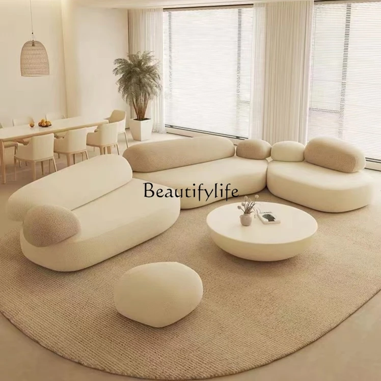 Retro Pebble Sofa Designer Minimalist Sofa Living Room Beauty Salon Reception Rest Area