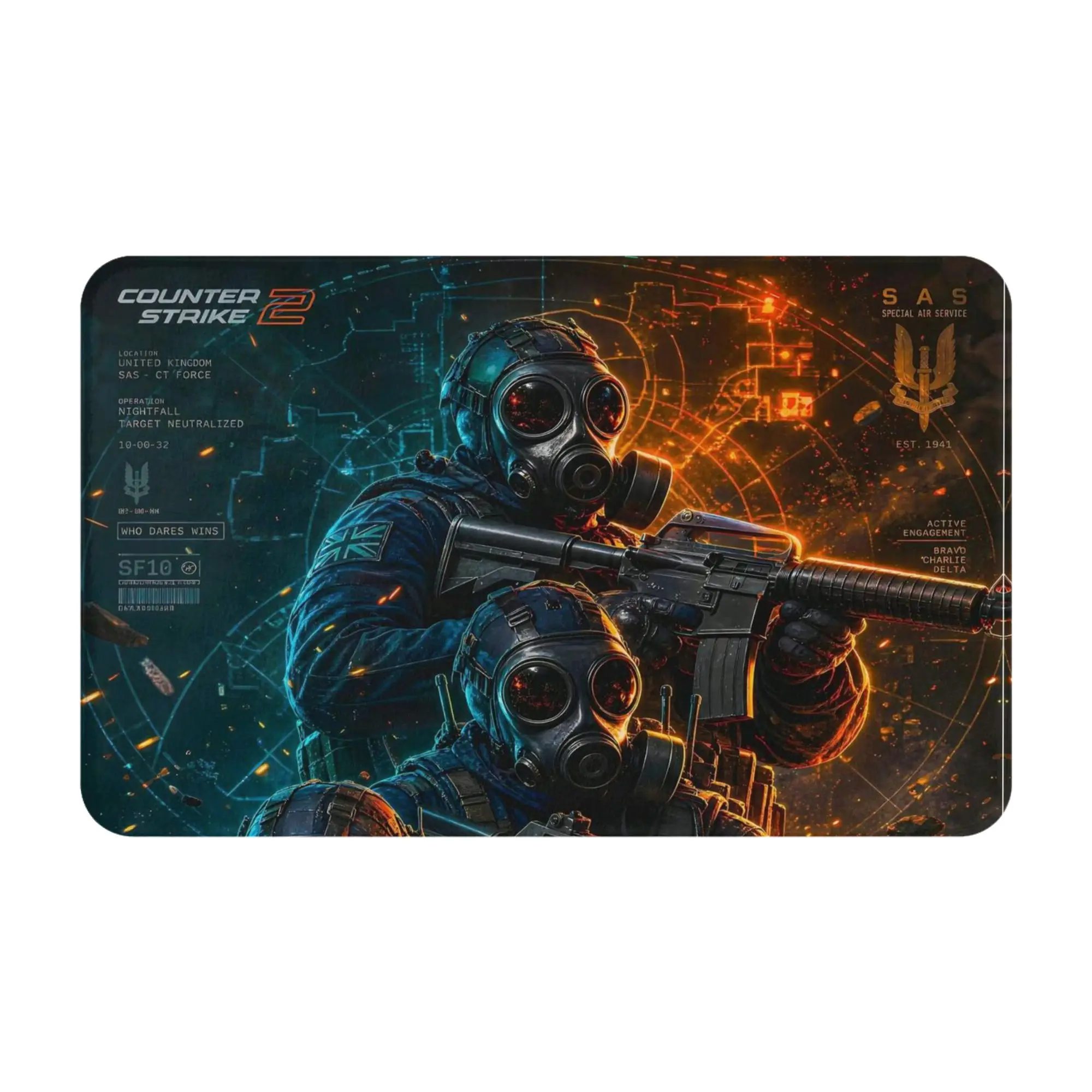 CSGO Team Squad Fire Battle Graphic Anti-Slip Doormat Living Room Mat  Entrance Indoor Home Decorative