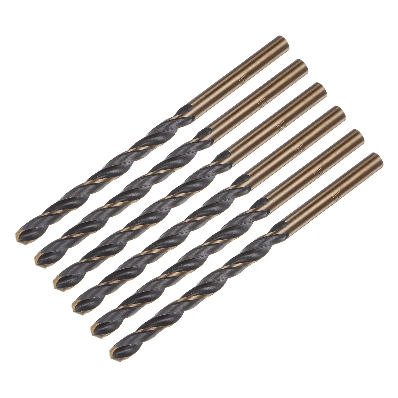 6pcs High Speed Steel 4341 Twist Drill Bits 2-13mm TiN Coated Ti-Coated Metal Drill Set Metal Drill Working Tools