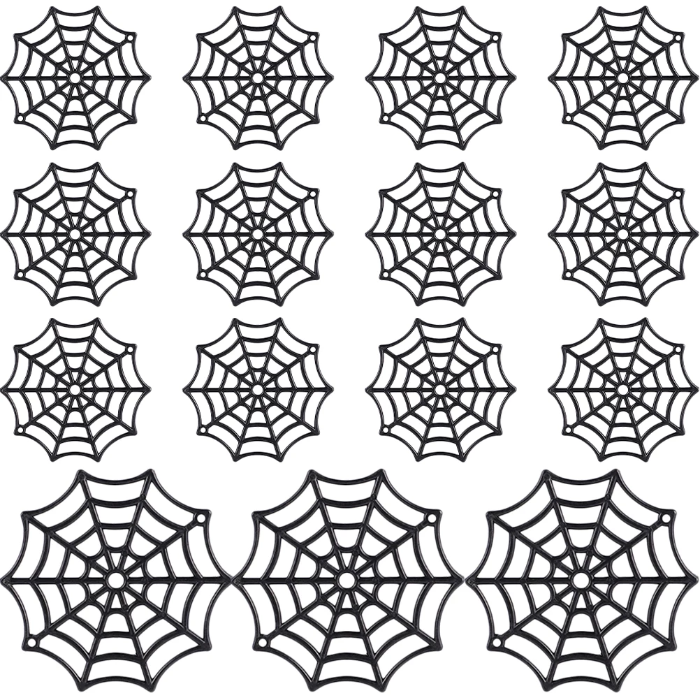 150 Pcs Cobweb Accessories Halloween Prank Props Spider Wall Decor Cake Funny Decoration Supplies Plastic Net Decorations Black