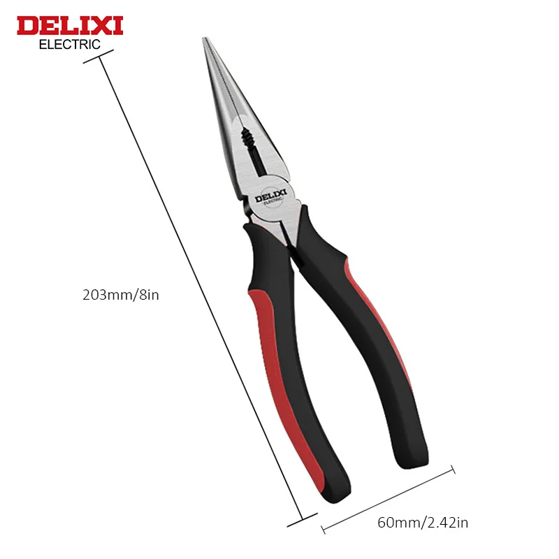 DELIXI ELECTRIC Wire Pliers 8 in，Sharp Large Opening Diagonal  Nose Pliers，for Cutting，Twisting and Clamping MetalWires