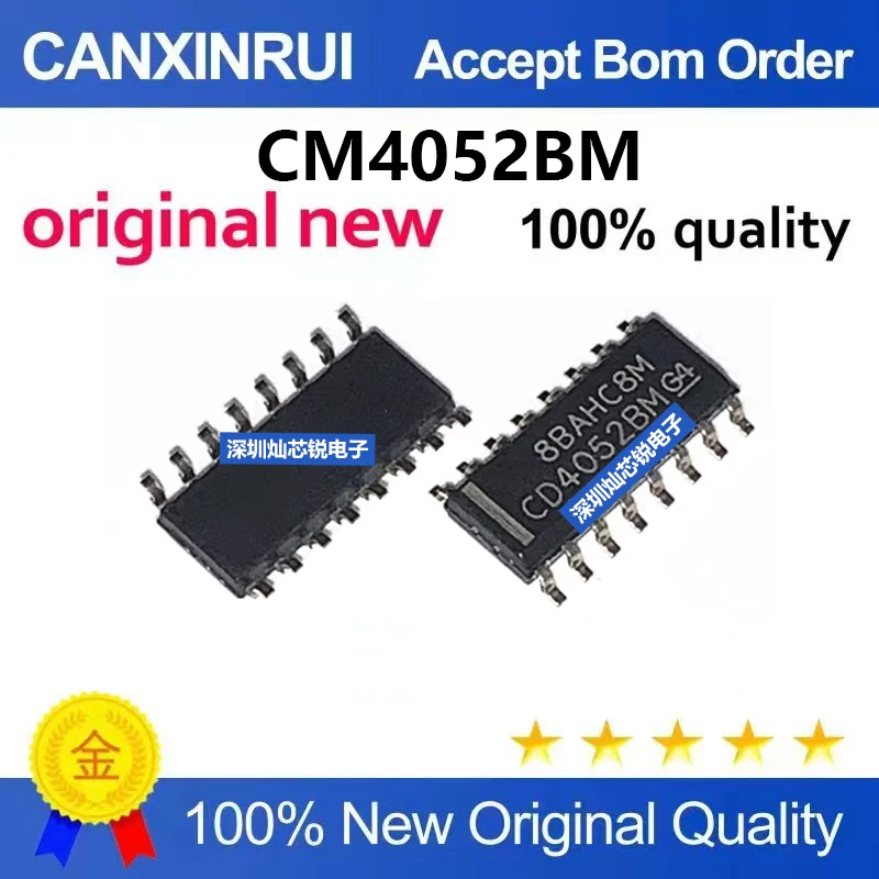 (5-100pieces)Brand new domestic CD4052 CM4052BM SMD SOP16, low conduction leakage current 2-channel analog multiplexer