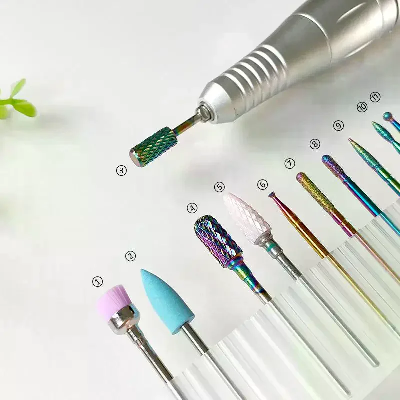 Juego de brocas para uñas de cerámica profesional, lima de uñas eléctrica para manicura, para uñas y cutículas de Gel acrílico