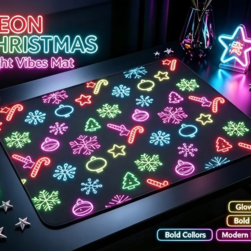 VIKAMA Diatomite Drying Mat, Super Absorbent Quick Dry Non-Slip Kitchen Counter Christmas Gingerbread Candy Cane Decor