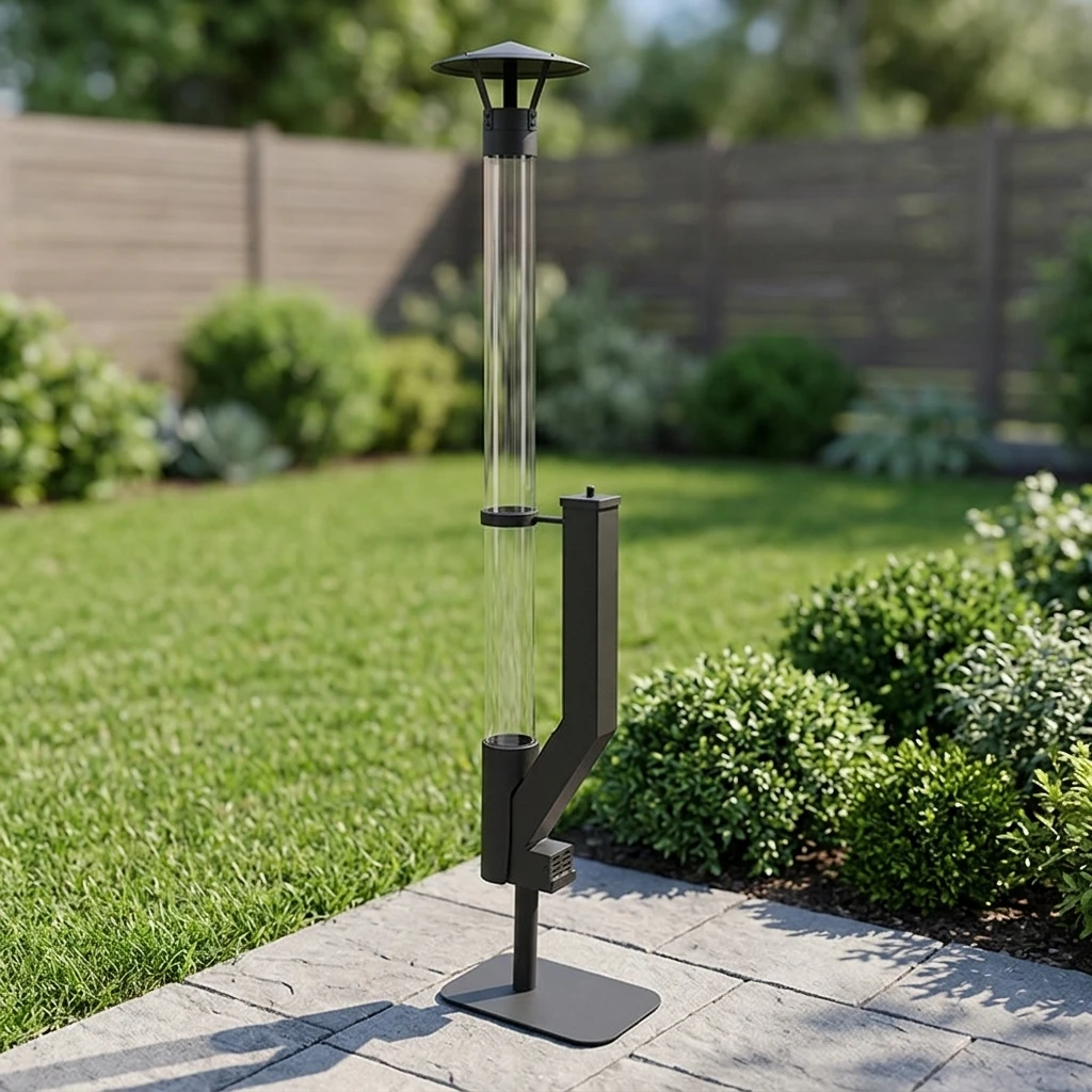 New Design Wood Pellet Rocket Stove Outdoor Patio Heater with Glass Tube Modern Design Portable & Energy-Saving