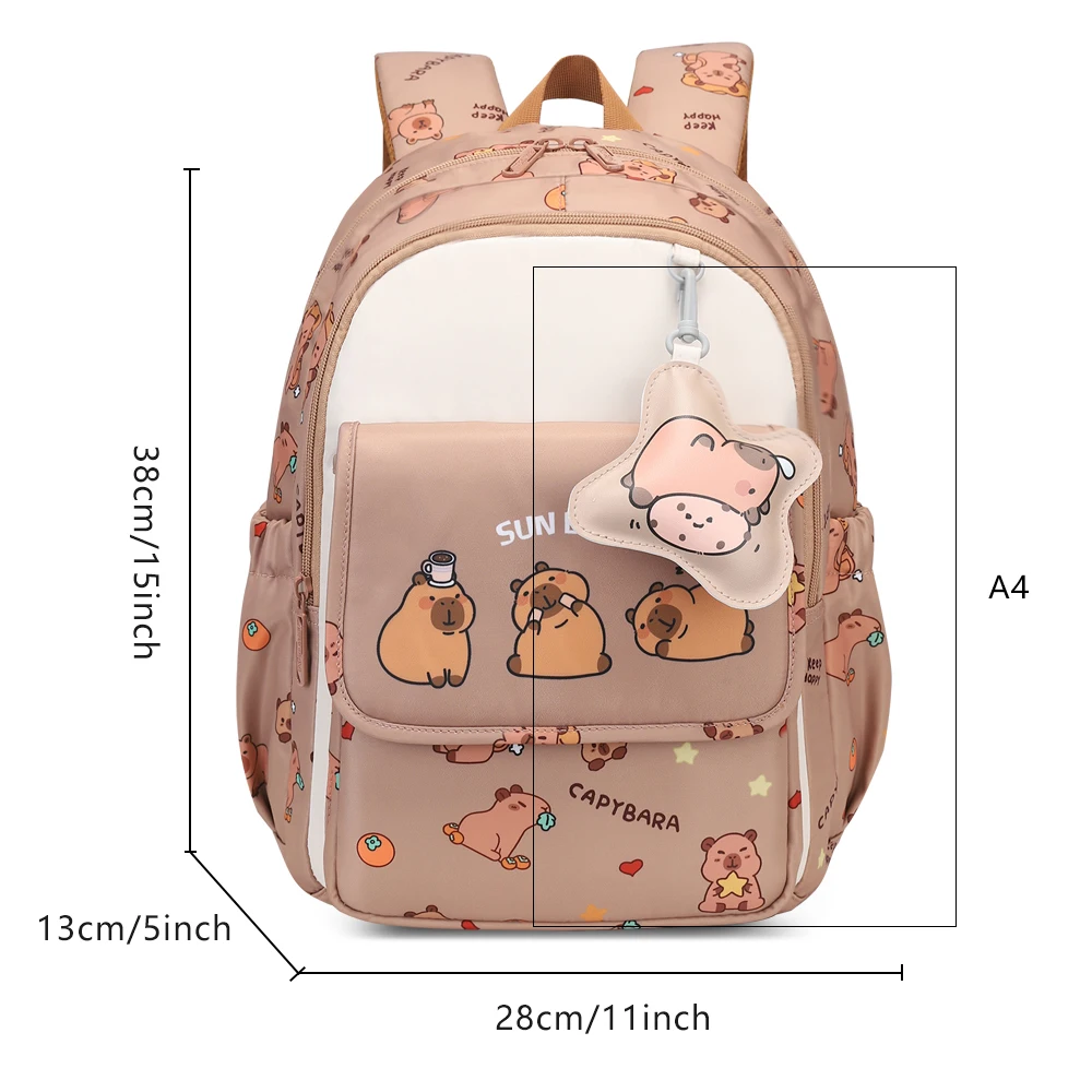 SUN EIGHT Mochila informal de 15 pulgadas con dibujos animados, mochilas escolares ligeras, bolsa de viaje de nailon impermeable, mochila escolar para estudiantes