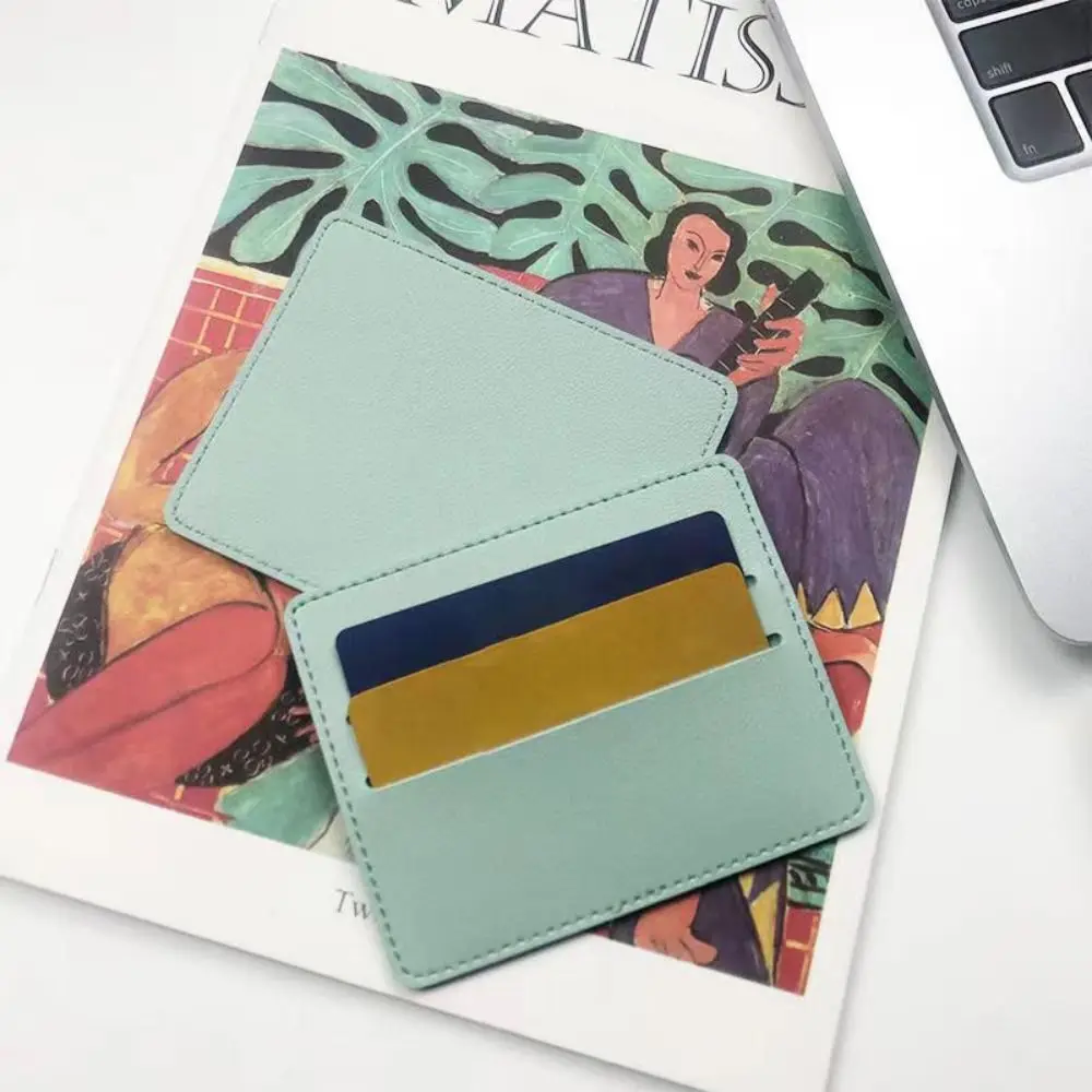 High Quality Ultra-thin ID Card Holders PU Leather Mini Card Package Wallet Case Women Men