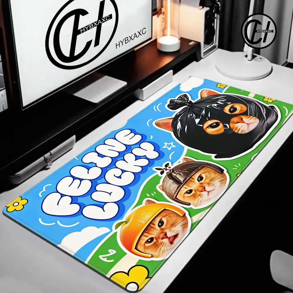 Cute Cartoon Cat Large Mouse Pad Kawaii Colorful Kitten Desk Mat Non-Slip Gaming Office Laptop Desk Pad Gift