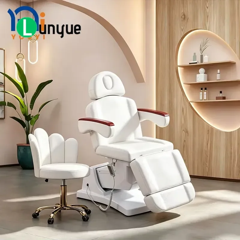 Adjustable Three Motor Electric Beauty Bed Curved Luxury Spa Chair for Eyelash Extension Furniture Comfortable Durable