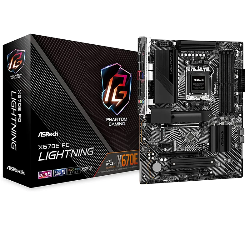 

NEW For ASROCK X670E PG Lightning Motherboard Socket AM5 For AMD X670 Original Desktop PCI-E 5.0 m.2 sata3 Mainboard