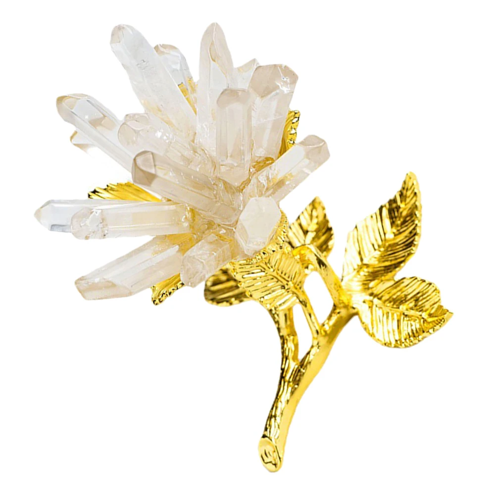 

Iridescent Crystal Cluster Tree Decor Desktop Home Office Wedding Living Room Table Centerpiece Alloy Base Rock Crystal Ornament