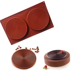 2 Holes Spiral Shape Silicone Mold 3D Cake Moulds Mousse For Ice Cream Chocolate Pastry Bakeware Dessert Art Pan Decorating Tool