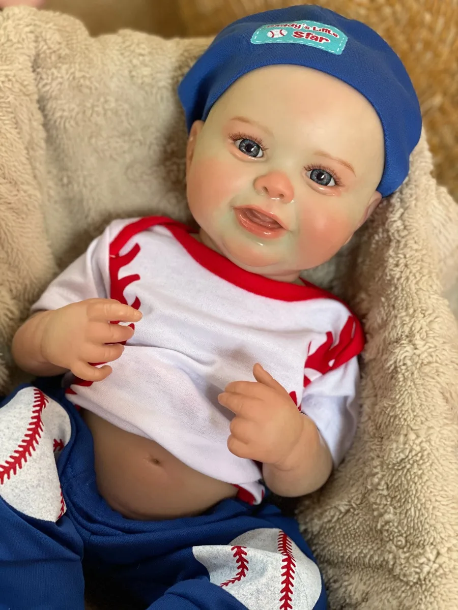 18-20 Inch Full Silicone Bald Reborn Doll Boy Handmade Newborn Doll 3D Painted Skin Bebe Reborn Doll