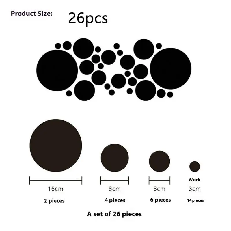 26PCs And TV Background Room Sticker Wall Decoration 3D Round Mirror Acrylic Mirror Wall Sticker DIY Bedroom Bathroom