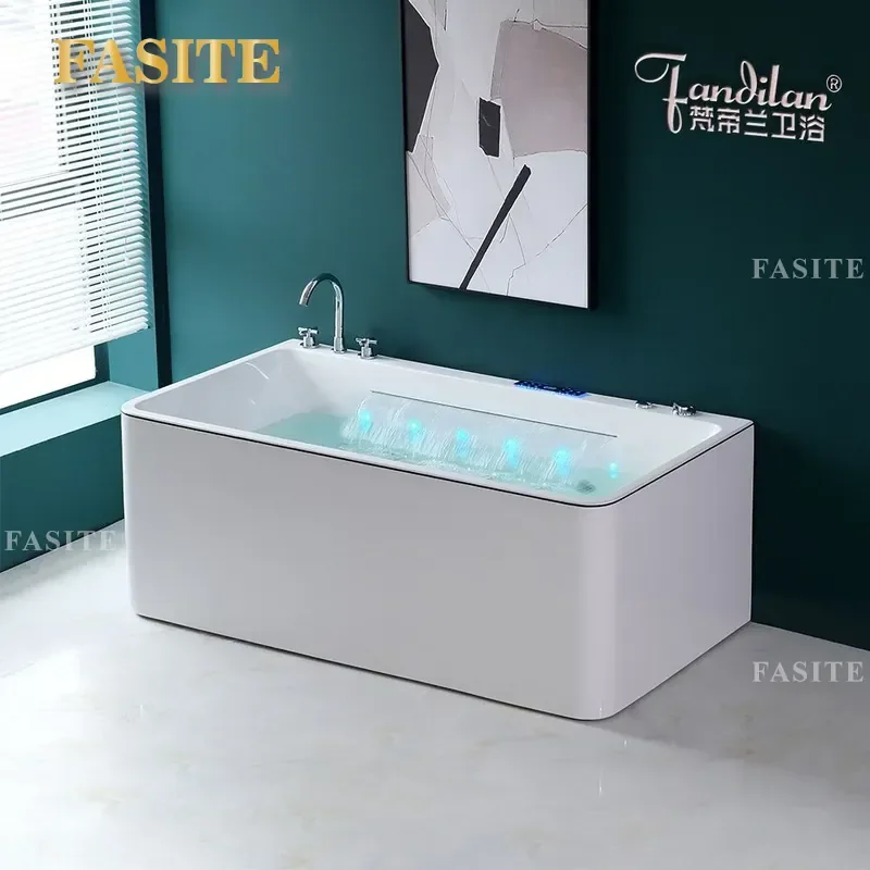 For Small Apartment Household Adult Thickened Seamless Integrated Small Bathtub with Constant Temperature Surfing Massage