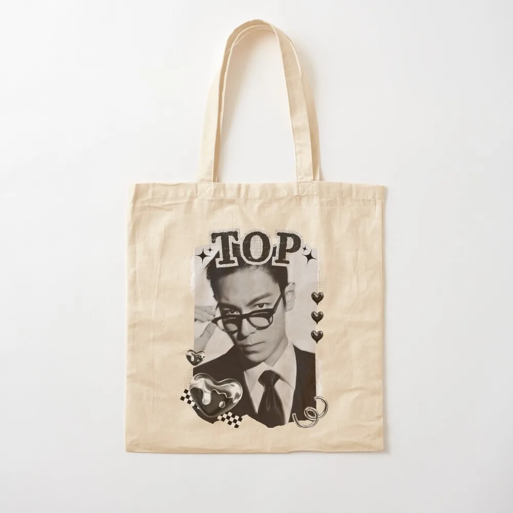 TOP Choi Seung-hyun Korean Actor Black and White Collage Design Tote Bag tote bag screen Women's shopping bag