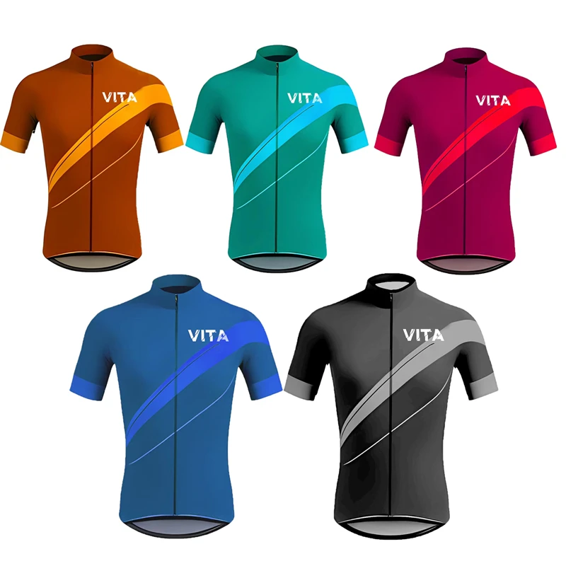 VITA Summer Men Women Motorcycle Cycling Jersey Downhill Enduro Short Sleeve Shirt MTB Breathable Comfortable Fabric Clothing