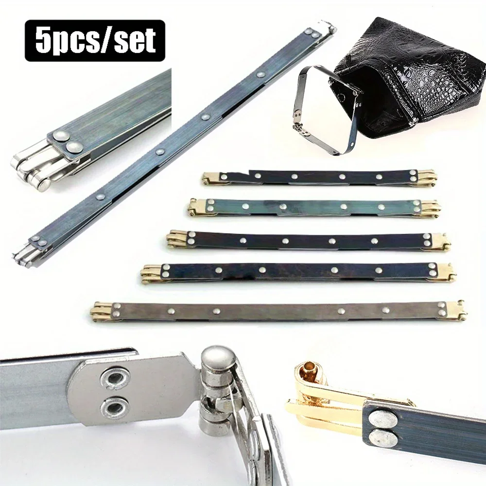 5PCS Metal Internal Flex Frame Purse Accessories Bag Spring Clasps Adjustable Sizes 15cm to 30cm (5.9