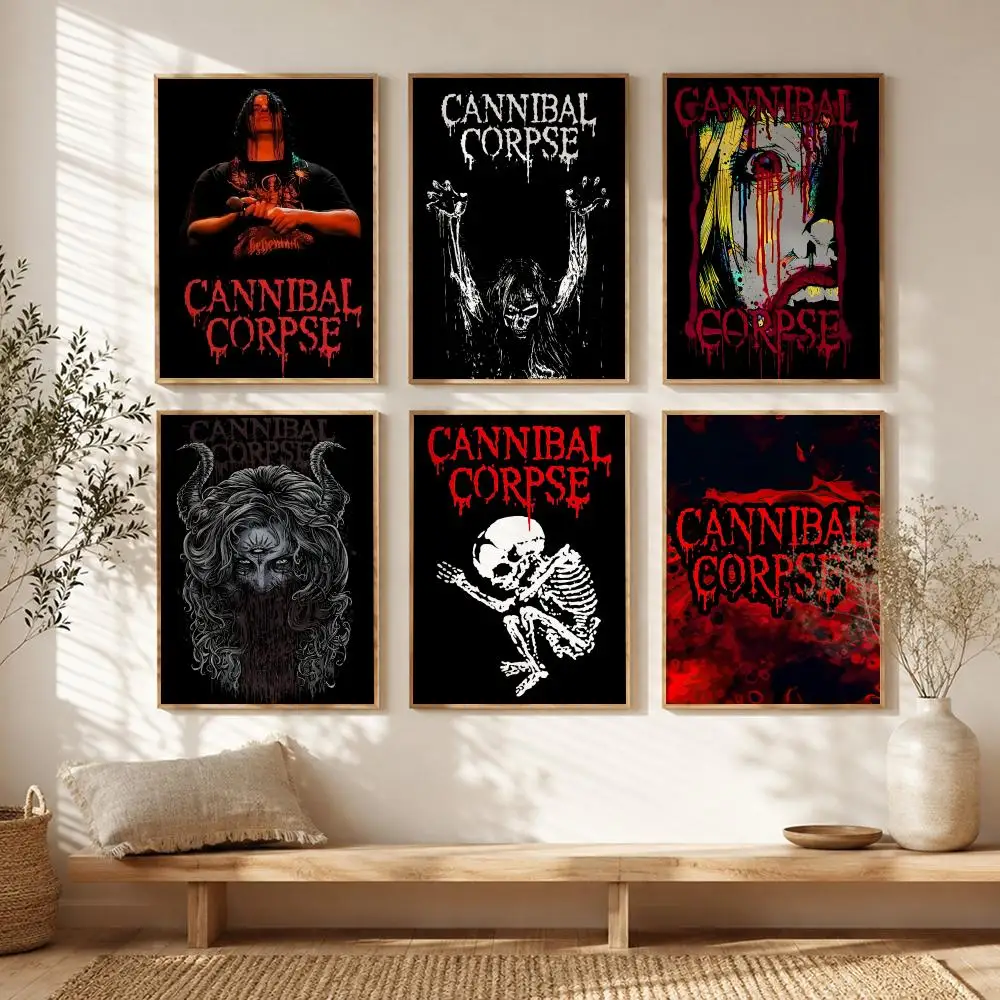 Death Metal Band C-Cannibal Corpse Poster All-match HD Waterproof Self-Adhesive Wall Art Sticker For Home Bedroom