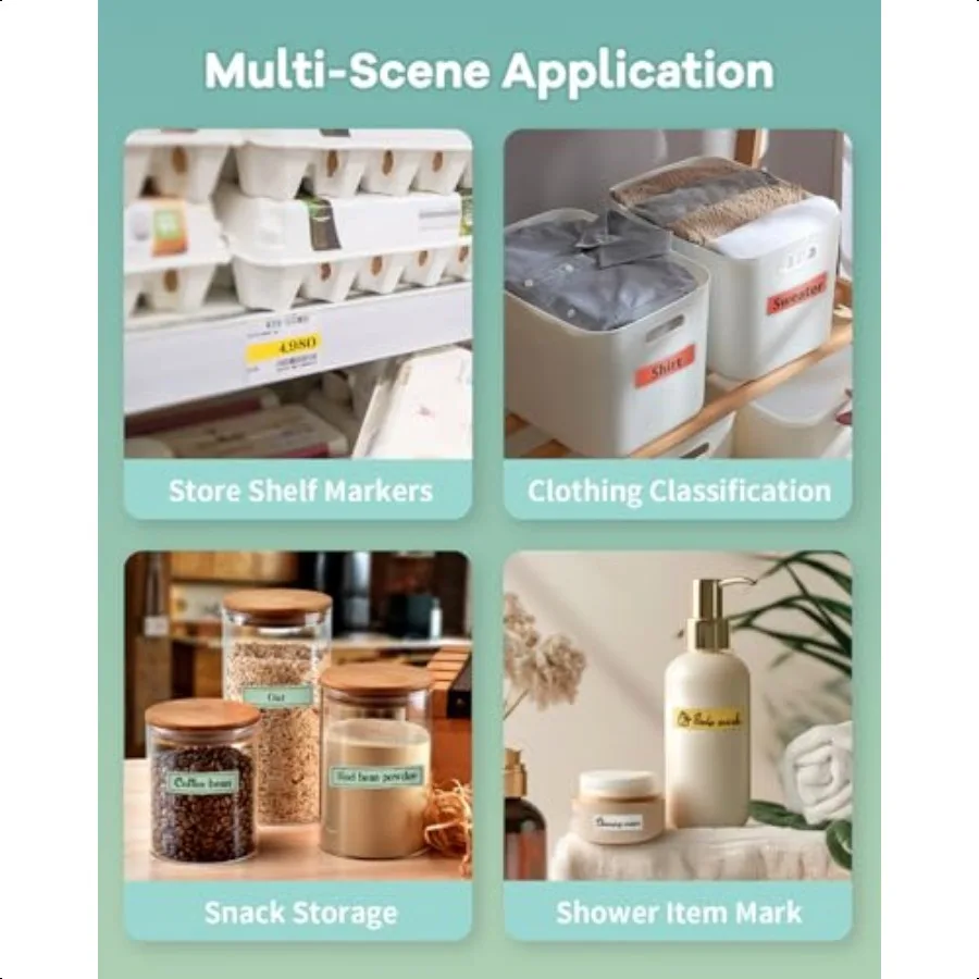 Label Maker hine with Tape N12 Portable Bluetooth Label Printer Wirel Mini Label Makers Thermal Sticker with Multiple Templates