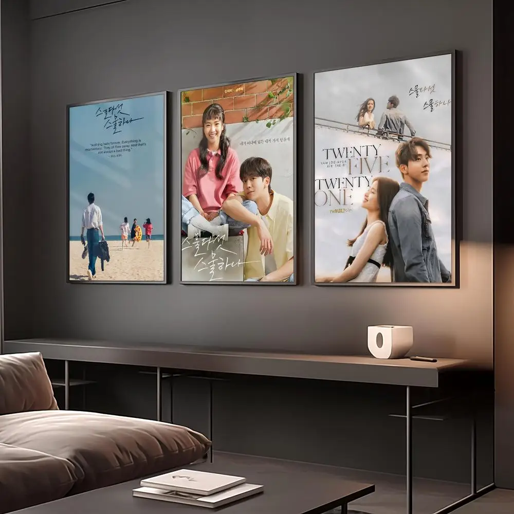 Korean TV T-Twenty Five Twenty One Painting Calligraphy Anti Wrinkle Canvas Poster Wall Art Home Decor for Living Room