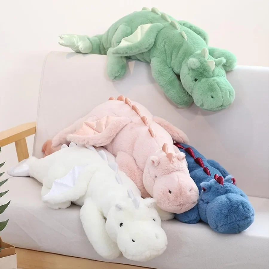 Giant 50in 3Lb Big Green Dragon Stuffed Animal Plush Toy Fuzzy Jumbo Dinosaur Pillow with Wings Cuddly Soft Green Pterosaur Plu