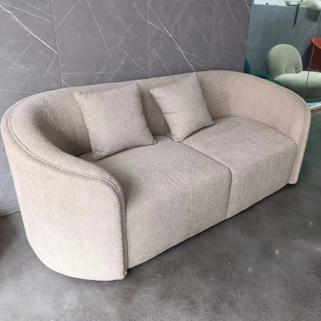 Fleece  arc living room sofa modern minimalism special-shaped fabric sofa