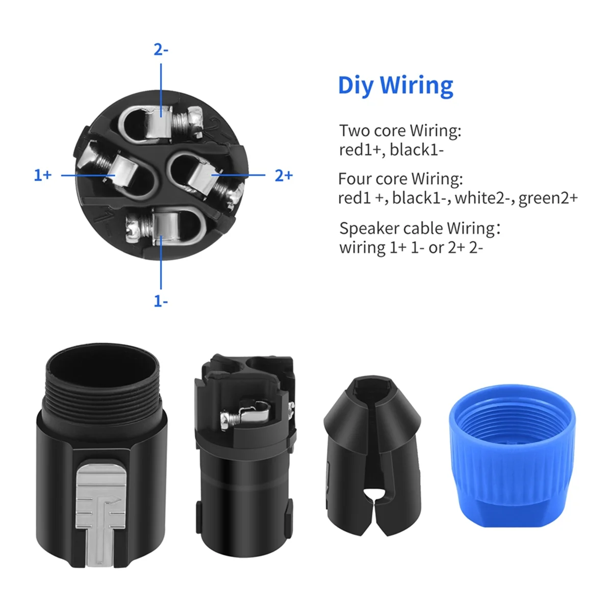 A003 10 قطعة 4Pin NL4FC موصل مكبر الصوت أوم التوصيل المتكلم الصوت مهائي كابلات تويست قفل 4Pin مكبر الصوت أنثى جاك الملحقات ، B