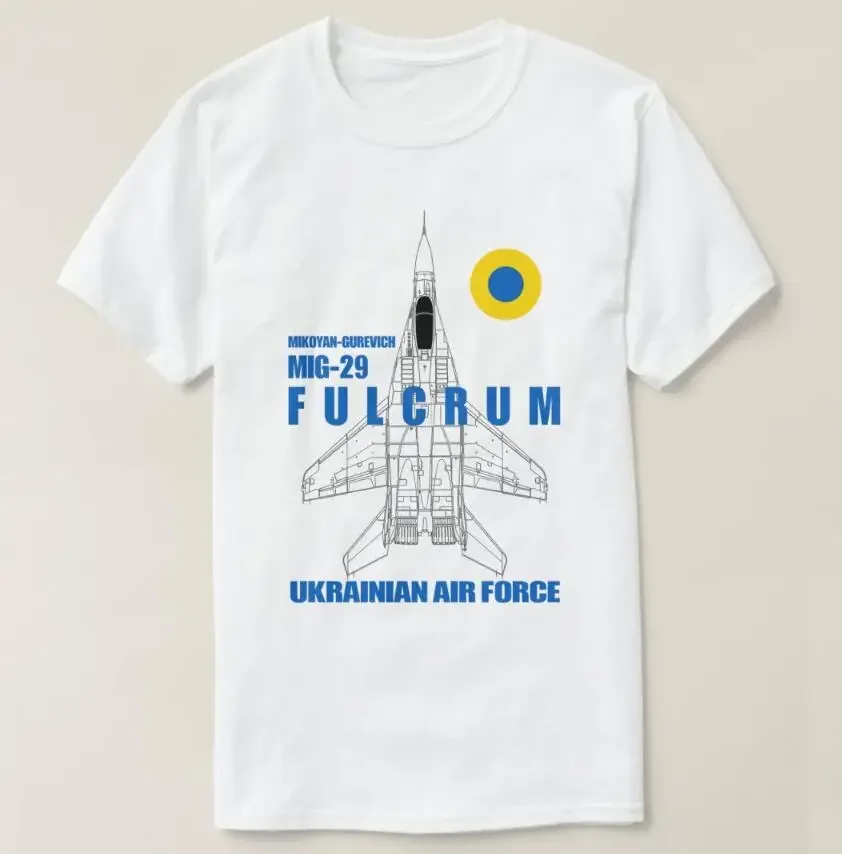 Mig29 Fulcrum Ukrainian Air Force Men T-Shirt Short Sleeve Casual 100% Cotton O-Neck Summer T Shirt