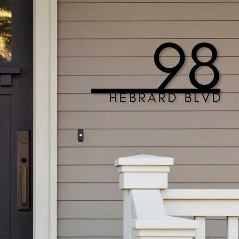 Modern Residential Sign Address Plaque Outdoor Mailbox House Number Door Plates Custom House Street Name Sign Housewarming Gifts