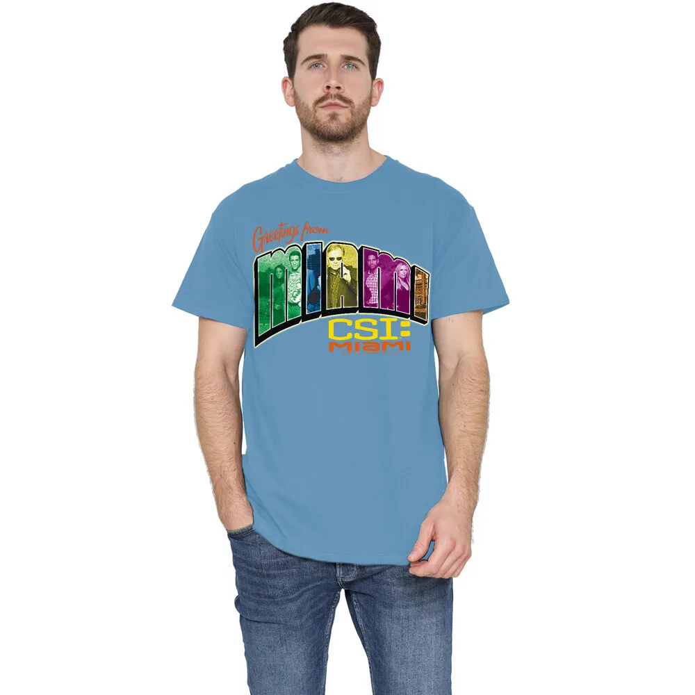 Camiseta Csi Miami Saludo De Miami S-2XL, Carolina Blue