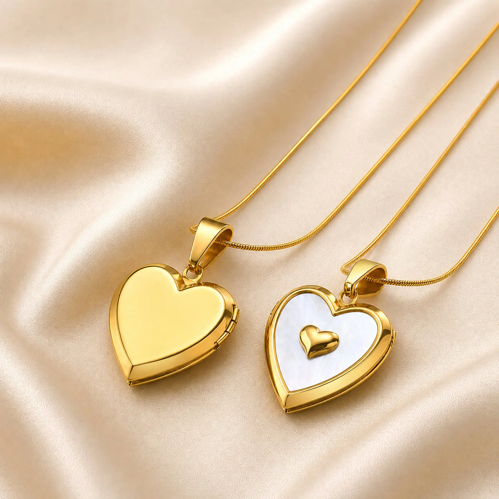 قلادة على شكل قلب مزينة بصورة  - مراجعة Heart Locket Necklace Photo وسعره