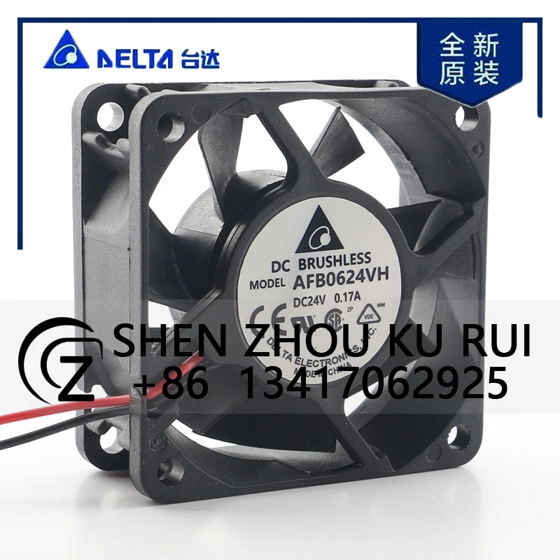 Delta 5V 12V 48V DC 24V 0.17A AC EC 6025 60X60X25MM 6CM Frequency Converter Double Ball Bearing Power Mute AFB0624VH Cooling Fan