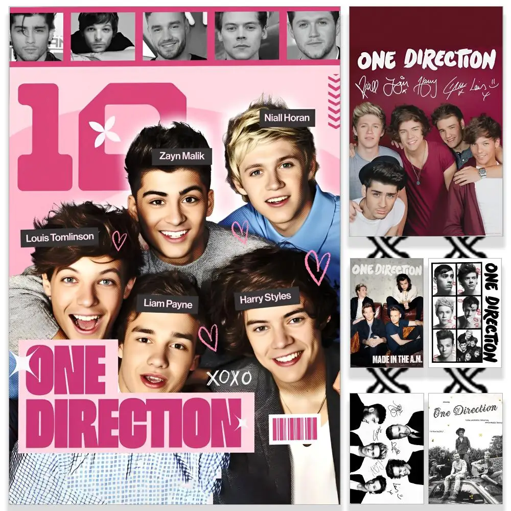 Band O-One Direction Poster HD Waterproof PP Self-Adhesive Removable Wall Art Poster for Bedroom Cafe Gym Home Decor Gift