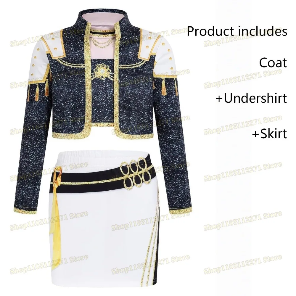 Girl's Rumi Halloween Costume Pop Singer Pop Star Halloween Costumes Coat Jacket Top Shorts Kids Golden Birthday Party
