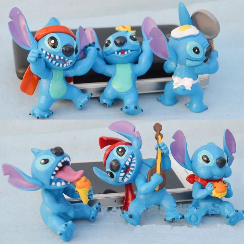 Disney Lilo Stitch ของเล่นการ์ตูนอะนิเมะ Lilo & Stitch Angel Action Figure เดสก์ท็อปเครื่องประดับ Stitch เค้กตกแต่งเด็กของขวัญ