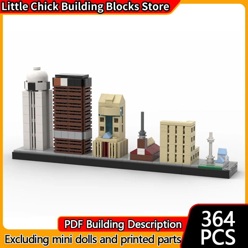 

Модель City Street View MOC, строительные кирпичи, Луивиль, Skyline, модульная технология, детские праздничные подарки, сборные игрушки, костюм