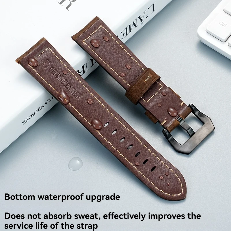 22 ملم/24 ملم طول ممتد (140+90 ملم) سوار ساعة من الجلد الطبيعي لهاميلتون وبانيراي والأحفوري |    استبدال حزام الساعة الرجالية