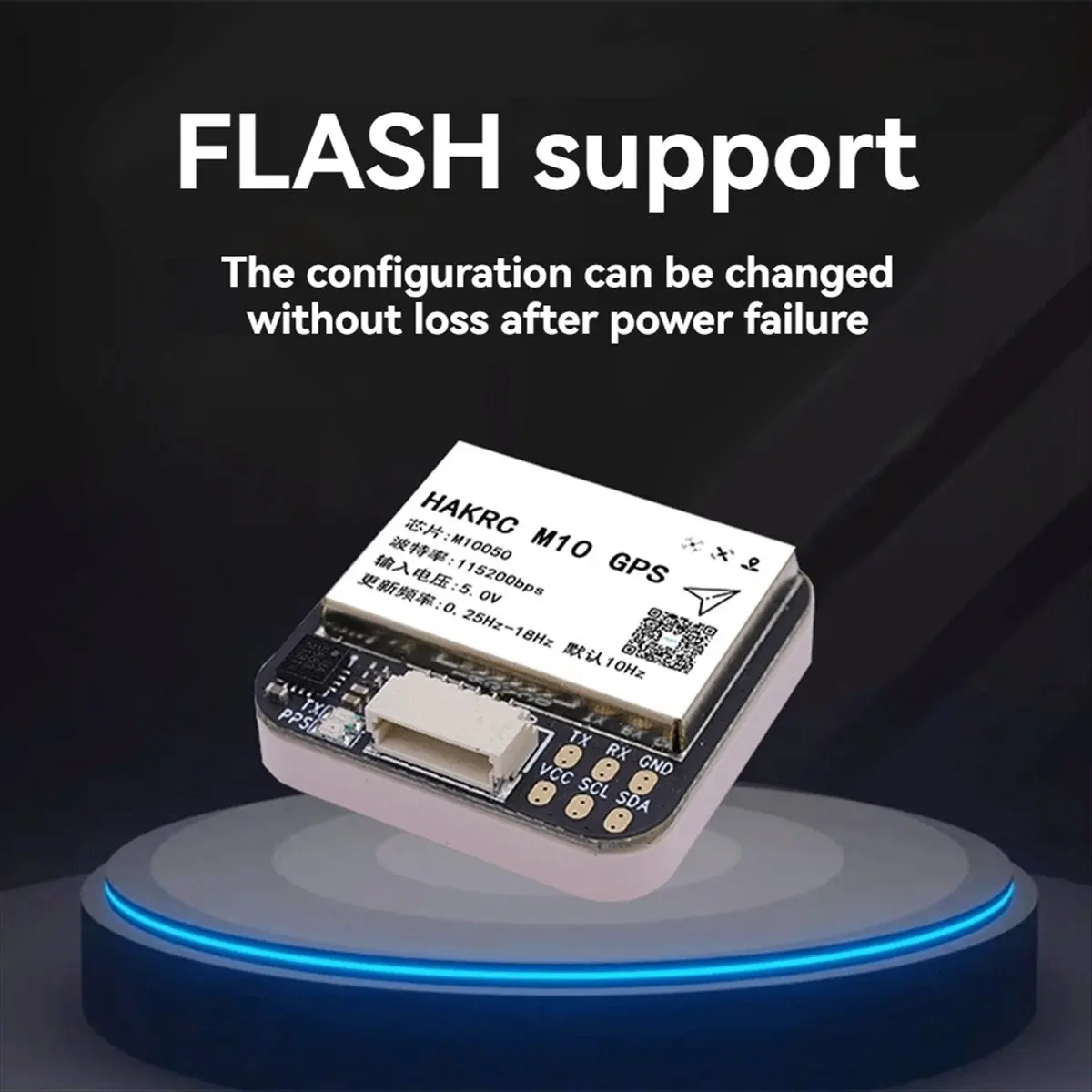 ABUQ 新しい M10 GPS モジュール内蔵 QMC5883 コンパスフラッシュチップ GPS + BDS + 25x25mm RC FPV 長距離飛行機用