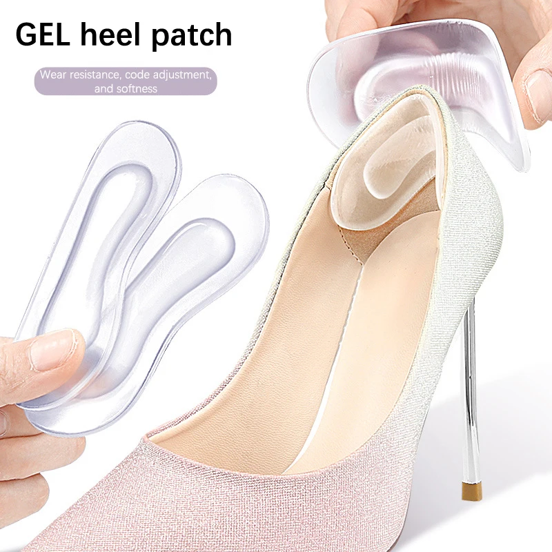 Plantillas de Gel para zapatos de mujer, protectores de talón alto, pegatina antidesgaste, almohadilla para el talón, insertos para aliviar el dolor de pies, 1 par