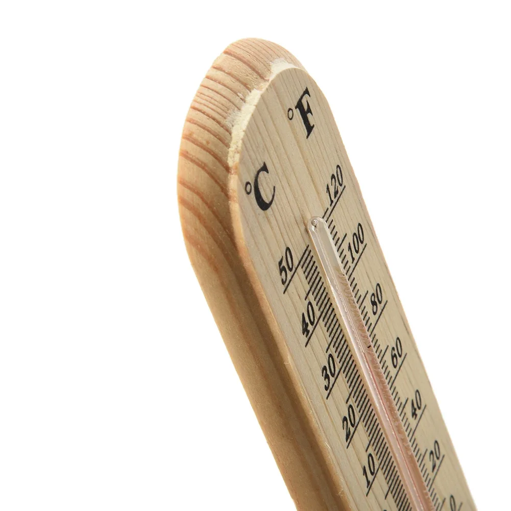 Termómetro para colgar en pared de madera -40 ℃ +50 ℃ /-40 ℉ +120 ℉   Termómetro para controlador de temperatura de cría de invernadero de jardín al aire libre