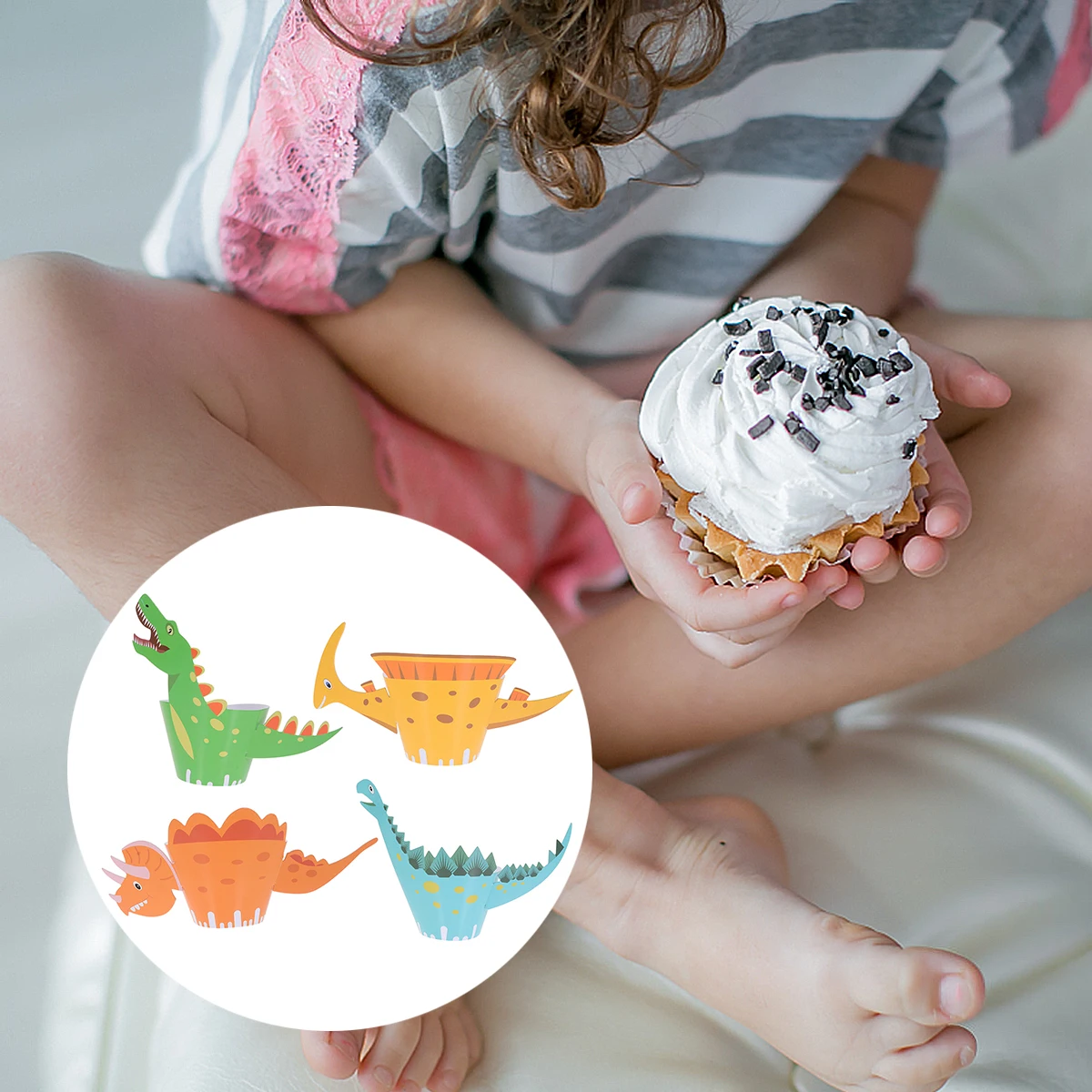

48Pcs Dinosaur Cake Wrapper Creative Birthday Party Cupcake Decorations Kids Cake Decorative Wrappers Party Cupcake Wrapper
