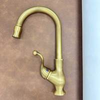 Antique Bronze Kitchen Faucets 360 Rotate Cold and Hot Mixer Tap Swivel Spout Water Mixers Single Handle Vessel Sink Faucets 179