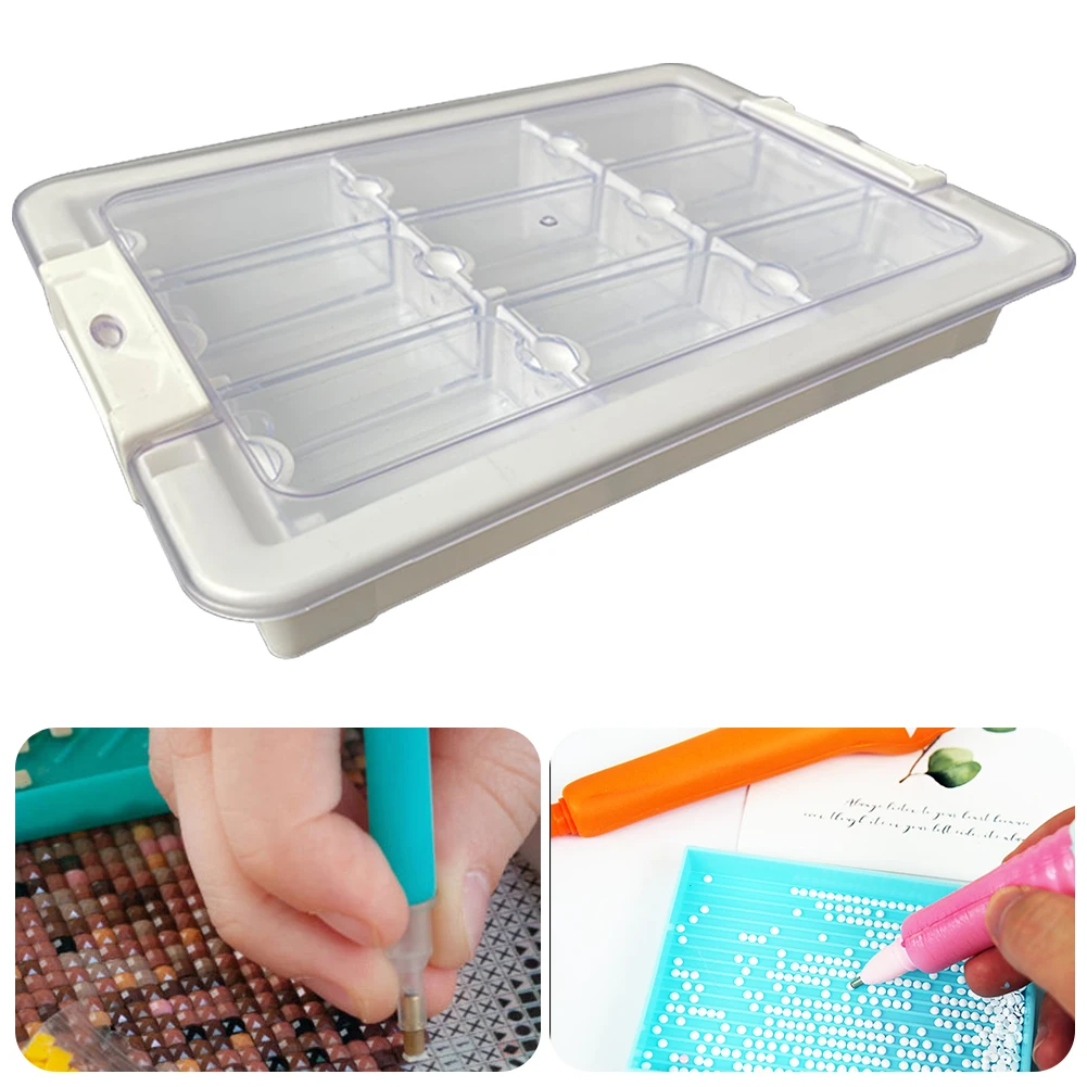 

9/15/21/24/26/39 Grids 5D Beads Organizer Diamond Art Bead Box Organizer Bead Organizers and Storage Small Clear Embroidery Box