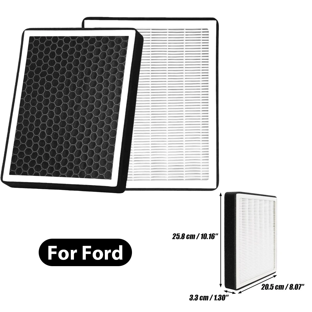 Cabin Air Filter HEPA With Activated Carbon For Ford F150 F250 F350 F450 F550 2015-2024 Super Duty Carbon Filter Sticker